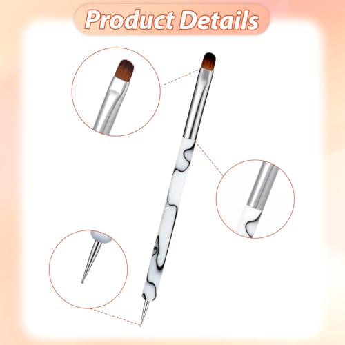 Matwsec 4 Pcs French Nail Brushes Set with Dotting Tool
