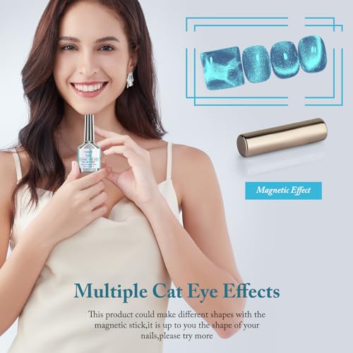 SAGEBIO Cat Eye Gel Nail Polish - 15ml Holographic Magnetic Gel & Magnet