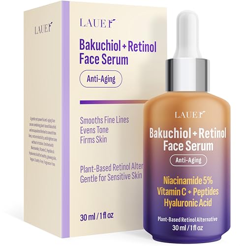 LAUER COSMETIC Bakuchiol Retinol Serum for Face 1 Fl Oz - Vegan, Fragrance-Free, Anti-Aging