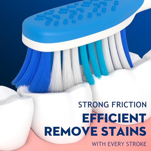 Wave-Shaped Manual Toothbrush with Tongue Cleaner - 6 Pack
