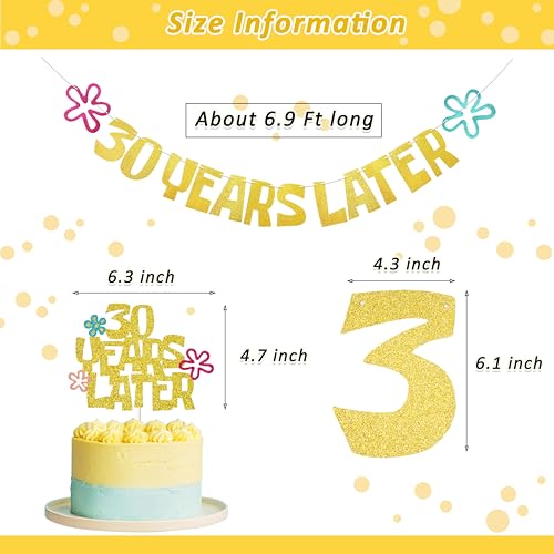 30th Birthday Party Supplies - Glitter Banner & Cake Topper