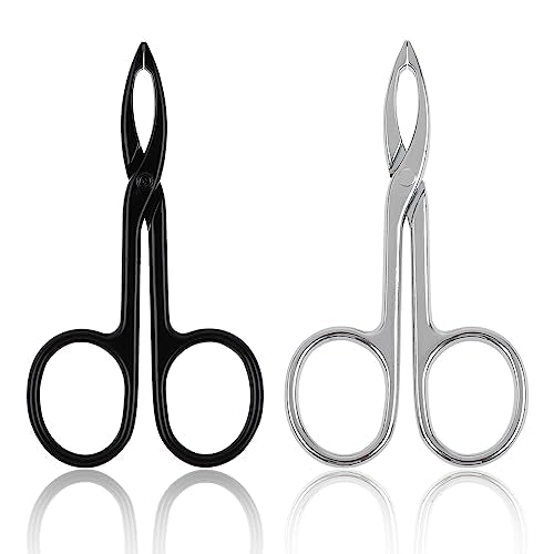 WLLHYF 2-Piece Eyebrow Scissors & Handle Tweezers Set