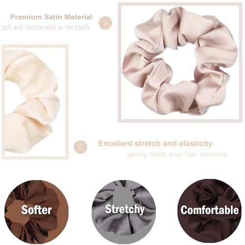 IVARYSS Satin Scrunchies for Women - 16 Pack, Soft & Stylish Hair Ties