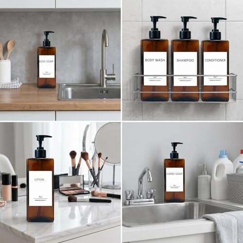 Refillable Shampoo and Conditioner Dispenser Set - 3 Pack, 500ml