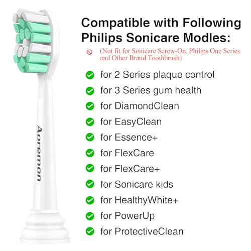 Aoremon Replacement Toothbrush Heads for Philips Sonicare, 8-Pack