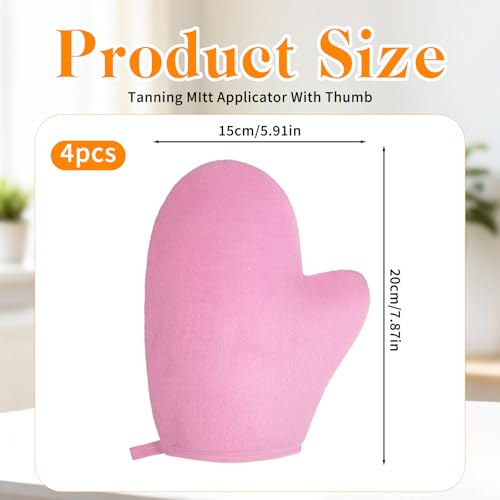 4-Pack Self Tanning Mitts for Streak-Free Application
