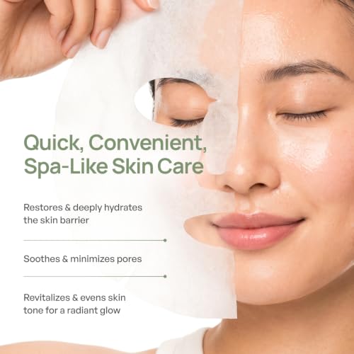 PLANTIFIQUE Korean Face Sheet Mask Variety Pack - Hydrate, Calm, Brighten, 10 Masks