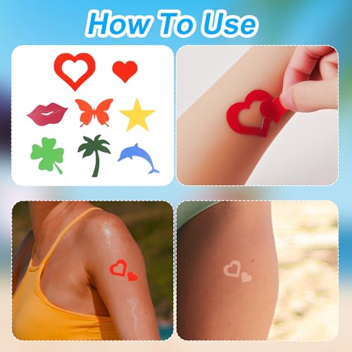 210-Piece Colorful Sunbathing Stickers for Body Tanning, Self-Adhesive Body Art