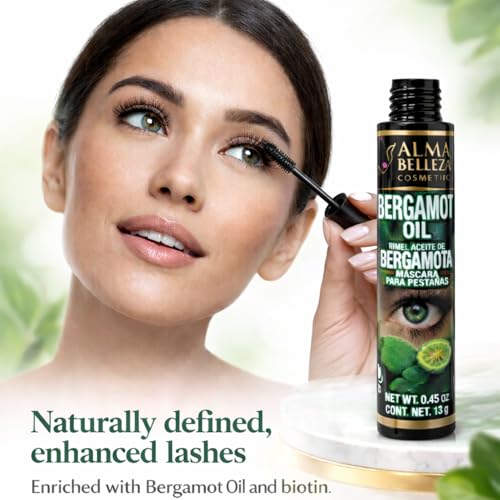 Alma Belleza Waterproof Bergamot Mascara with Panthenol & Silicone – Nourishing Long-Lasting Voluminous Lashes