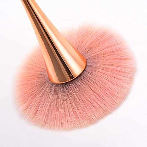 Jutoe 2-Piece Large Kabuki Makeup Brush Set - Fluffy Powder & Bronzer Brush
