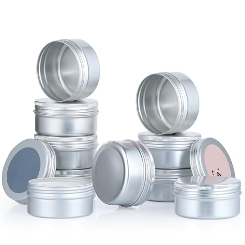 10-Pack 3oz Aluminum Tin Can with Screw Lids for Salves & Balms