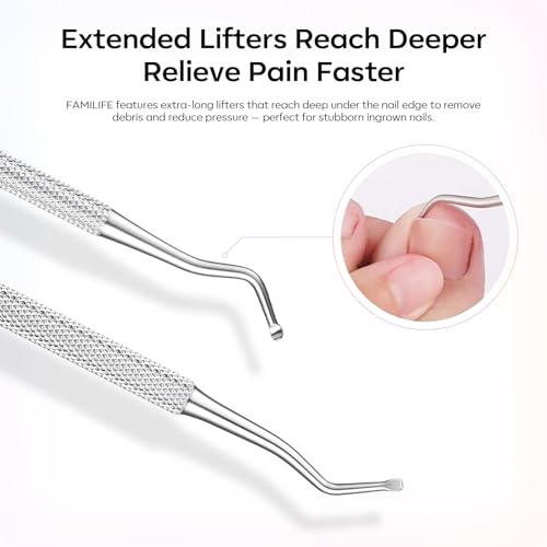 FAMILIFE Stainless Steel Pedicure Kit - 4 Pcs for Ingrown Nails