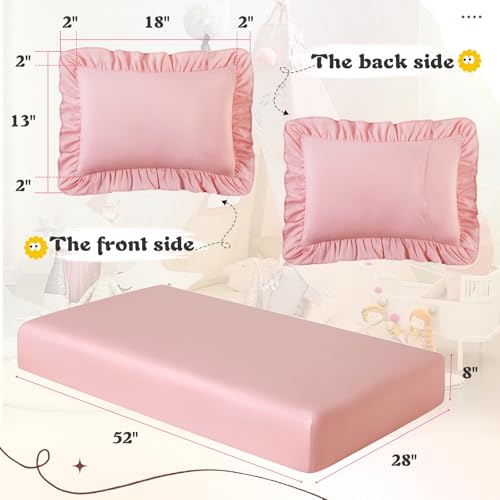 Light Pink Toddler Sheet Set - 3 Piece Microfiber Bedding