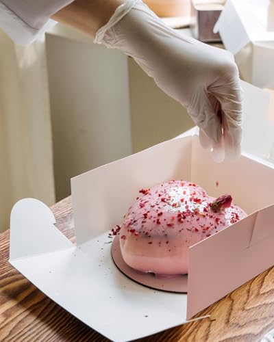 Pink Cake Box Set with Window & 10" Round Cake Boards - 8pcs