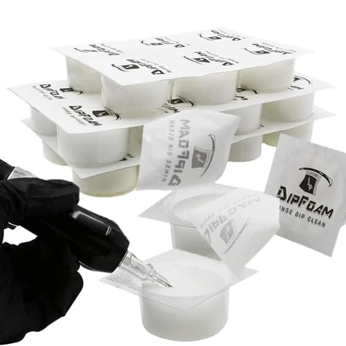 Yuelong 24Pcs Disposable Rinse Foam Caps for Tattoo Needles
