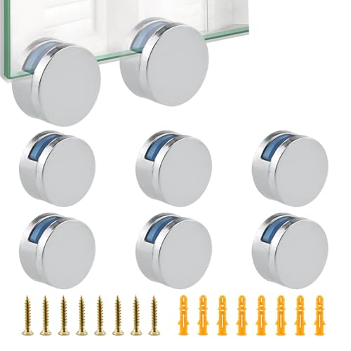 8 Pack Zinc Alloy Mirror Mounting Hardware Kit for 3-5mm Glass