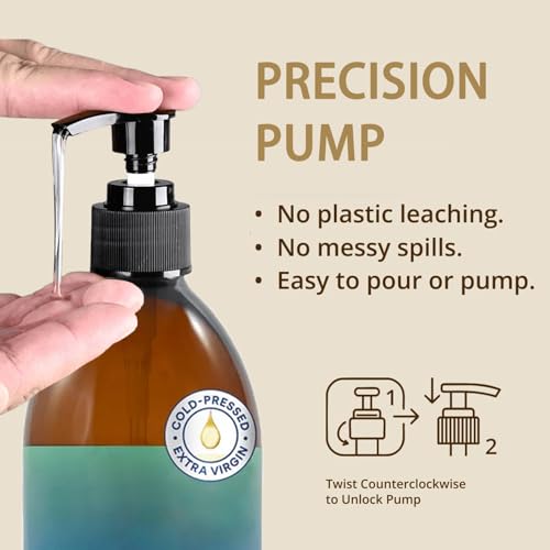 2 Pack Precision Pump Dispenser for Castor Oil & Liquids