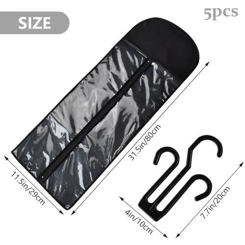 Ulbemoll Black 31.5-Inch Wig Storage Bag with Hanger – 5 Pcs