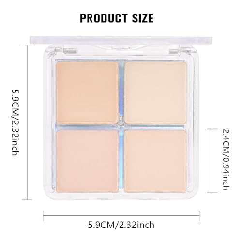 HHLTOH 0.21oz Light Beige Nude Pink Ivory White Eyeshadow Palette A-10# | Natural Matte & Shimmer Quad for Everyday Makeup