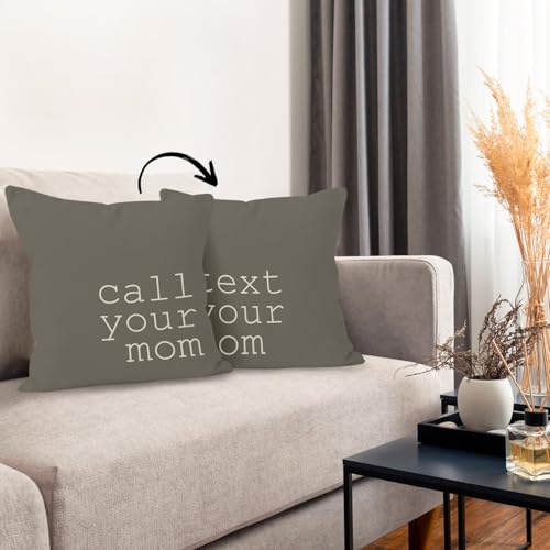 Reversible Linen Throw Pillow Cover 18x18 for Home Decor