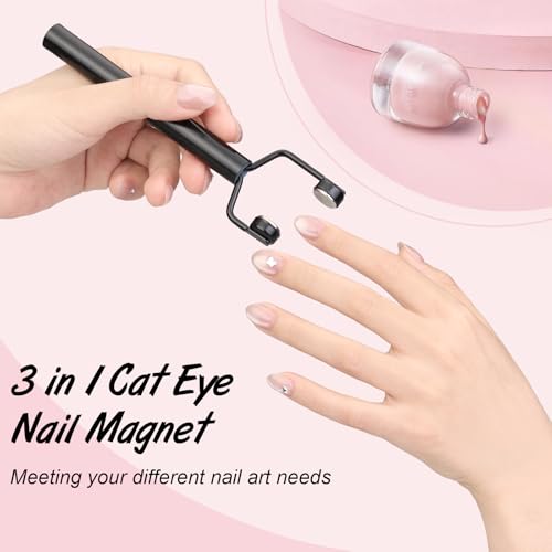 Dexspoeny 3-in-1 Cat Eye Nail Magnet Y-Shaped Magnetic Tool for Gel Polish