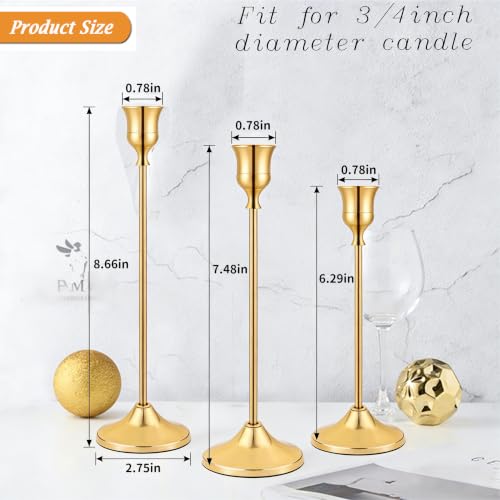 Vintage Brass Candlestick Holders Set of 6 - Elegant Taper Holders