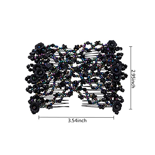 FXBLING 6Pcs Beaded Hair Combs for Women Hair Bun Maker & Styling Accessories