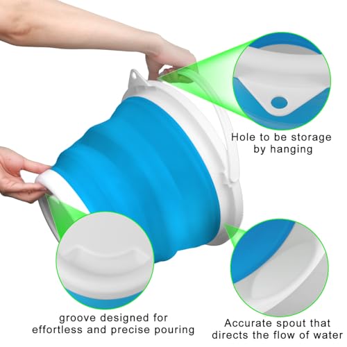 10L Collapsible Mop Bucket with Handle - Portable Cleaning Supplies