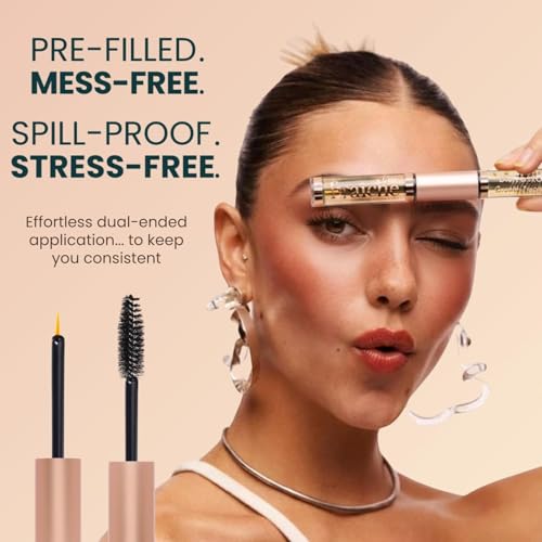 Live Fraiche Organic Castor Oil Lash Serum for Hair Growth, Eyebrow Eyelash Growth Serum, 100% Pure Cold Pressed Hexane Free (2oz Glass Bottle + FILLED Mascara Tube)