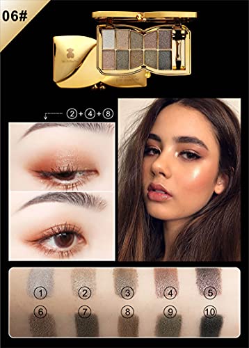 XFEXM 10-Color Glitter Eyeshadow Palette - Highly Pigmented Shimmer Makeup