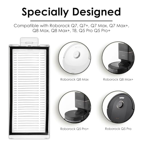 4 Pack HEPA Filters for Roborock Q5 Max+, Q5 Pro, Q8 Max