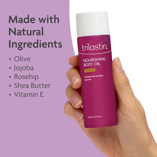 Trilastin Body Oil (3.4oz) | Vitamin-Infused Stretch Mark Oil | Body Serum for Scars, Stretch Marks, and Moisturizing | Paraben-Free and Hypoallergenic