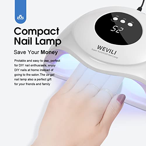 WEVILI 72W UV Nail Lamp with Smart Sensor & LCD Display