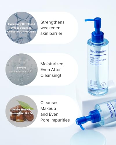 Deep Cleansing Facial Oil for Sensitive Skin - Removes Makeup & Blackheads - Hydrating, Gentle Face Oil - 200ml