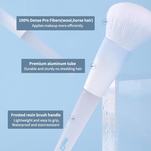 MSQ 10-Piece Professional Makeup Brush Set with Travel Bag