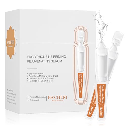 BACHERI Ergothioneine Serum Ampoules 0.03 Fl Oz - Pack of 15 for Anti-Aging & Skin Rejuvenation