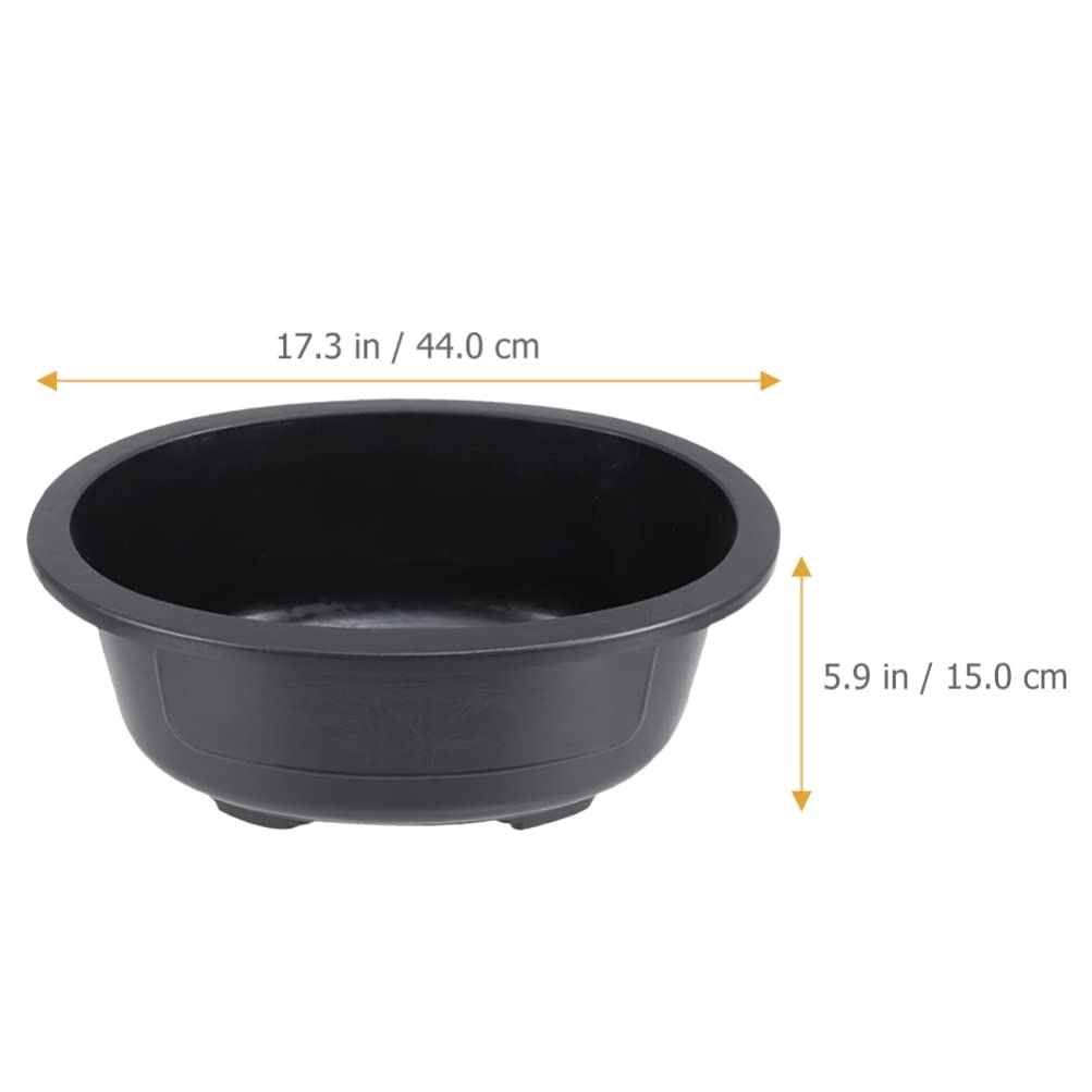 Angoily 2Pcs Bonsai Training Pot 17" Plastic Bonsai Pot with Drainage Hole Oval Planter for Desktop Decoration Nursery Garden Balcony