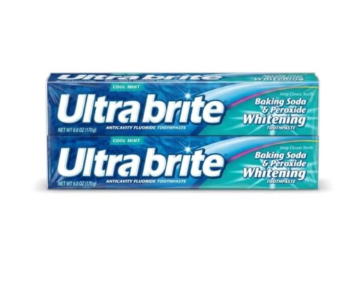 Ultra Brite Whitening Toothpaste with Baking Soda & Peroxide - Pack of 2, 12 oz