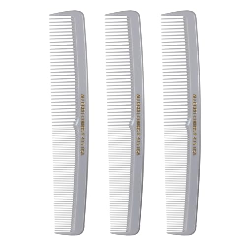 Allegro Combs #415 Gray 7-Inch Barber & Hair Styling Comb Set for Men & Women