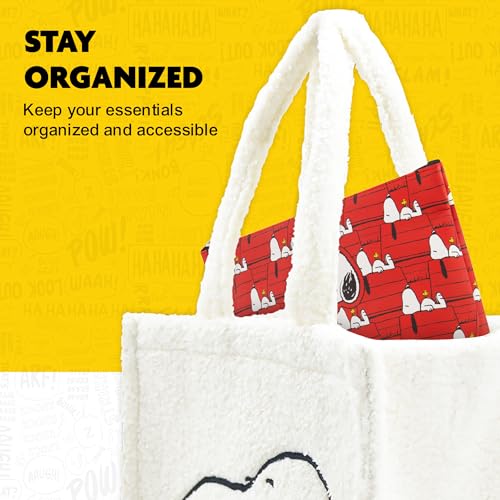 Concept One Peanuts Snoopy and Woodstock Women's Makeup Bag, Red