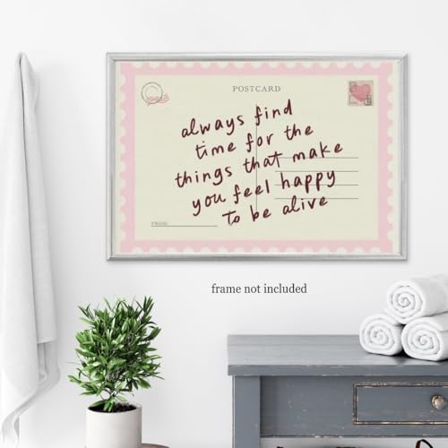 Vintage Pink Inspirational Wall Art - Positive Quote Poster 8x10