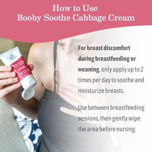 Earth Mama Booby Soothe Cabbage Cream - 2 oz - Breast Cream for Breastfeeding Discomfort and Weaning