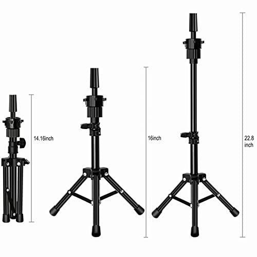 FUTAI Adjustable Wig Stand Tripod for Mannequin Head - Metal Holder