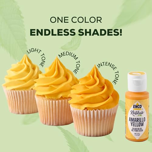 ENCO Natural Food Coloring Gel Yellow 1.41 oz - Vegan & Kosher