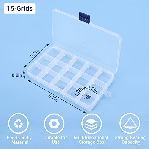 COSICS 2-Pack Small Bead & Jewelry Organizer Box with Removable Dividers - Blue & Red Buckle, 6.7 x 3.7 Inches