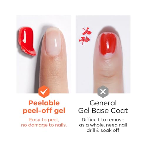 Modelones Gel Base Coat 0.33 Fl Oz Peel Off Quick Dry Non-UV Nail Primer