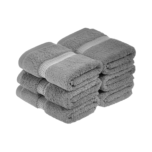 Superior Egyptian Cotton Face Towel Set of 6 - Charcoal