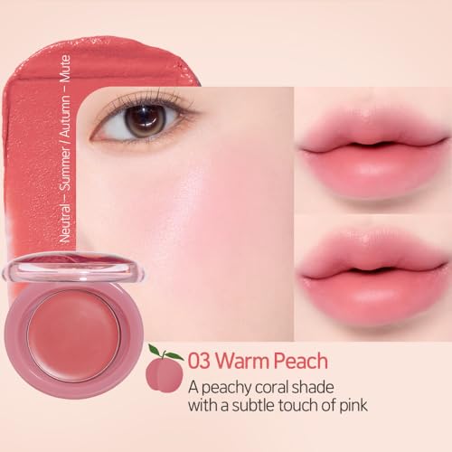 ETUDE Fruity Lip and Cheek Blur Balm - Peach, Moisturizing Formula
