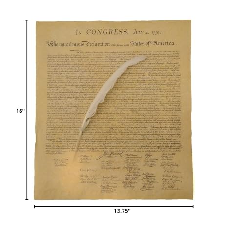 US Declaration of Independence Replica with Quill Pen - 16" x 13.75"