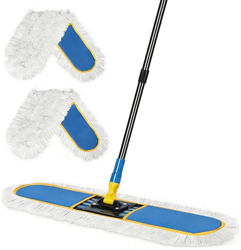 24" Heavy Duty Commercial Dust Mop with 2 Cotton Pads